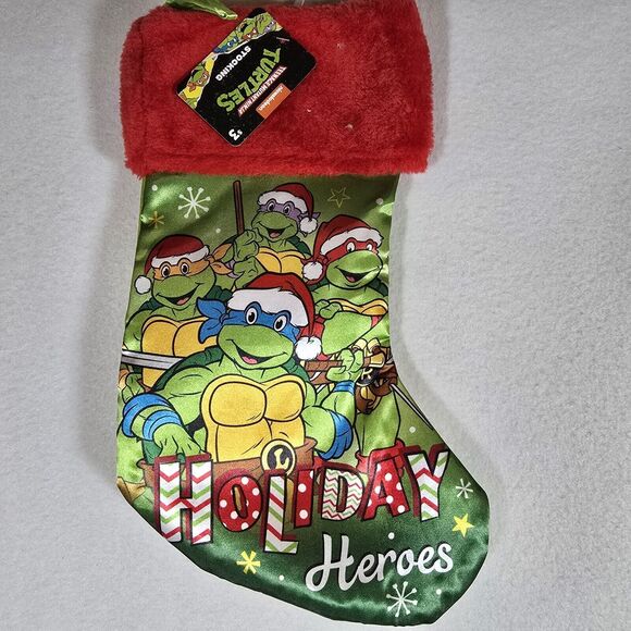 Teenage Mutant Ninja Turtles Nickelodeon Christmas Kids SILKY Stocking NEW NWT - Picture 2 of 5